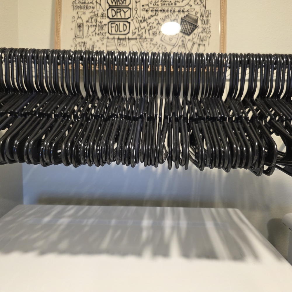 -Black Plastic Hangers Set 60 Count